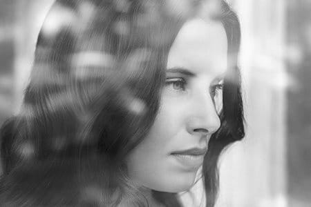 Woman looking out of the window